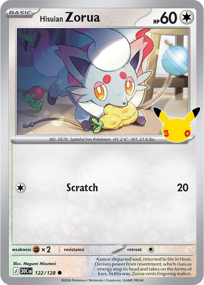 Hisuian Zorua 122/128 (ME: 30th Celebration)  - Holofoil
