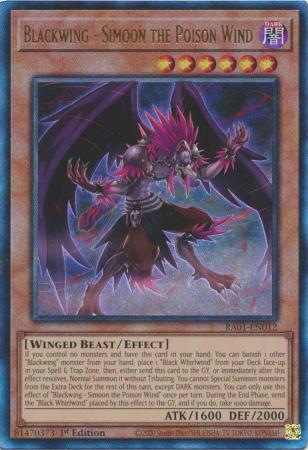 Blackwing - Simoon the Poison Wind - RA01-EN012 - Prismatic Ultimate Rare - 25th Anniversary Rarity Collection