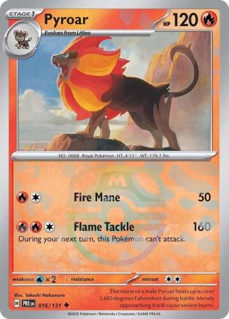 Pokemon TCG Prismatic Evolutions Pyroar 016/131 Master Ball