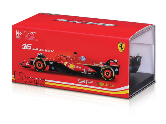 Bburago F1 with Helmet 1:43 2024 F-1 Ferrari  SF-24 #16 Leclerc with Helmet - Italian GP Imola