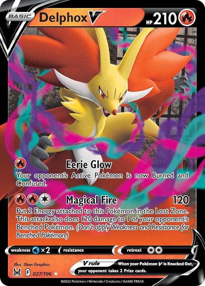 Delphox V 027/196 (SWSH11: Lost Origin)  - Holofoil
