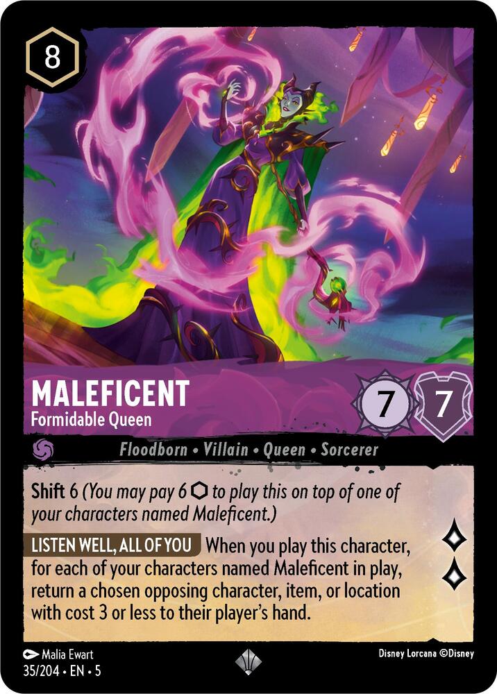 Maleficent, Formidable Queen 35/204 (Shimmering Skies)  - Cold Foil
