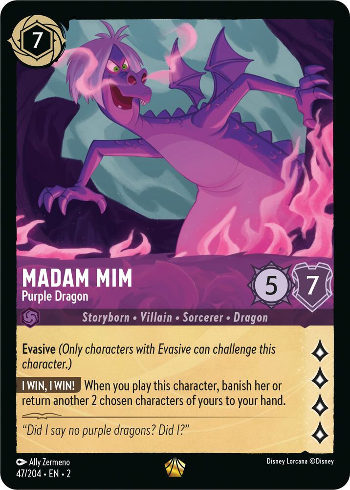 Madam Mim, Purple Dragon 47/204 (Rise of the Floodborn) 