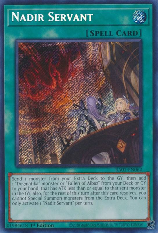Nadir Servant Secret Rare RA01-EN062 (25th Anniversary Rarity Collection)  - 1st Edition