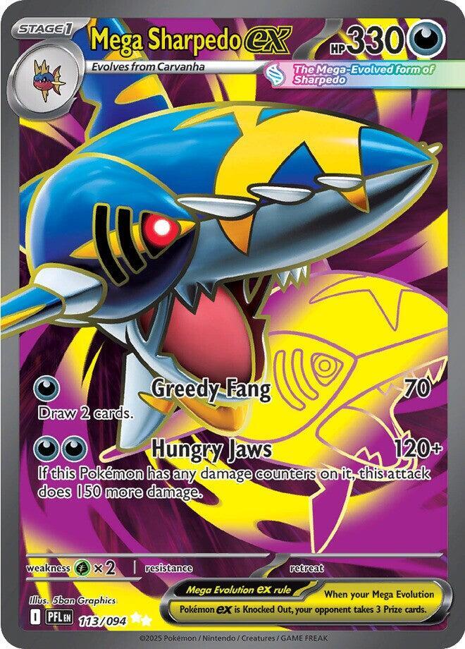 Mega Sharpedo ex 113/094 (ME02: Phantasmal Flames)  - Holofoil