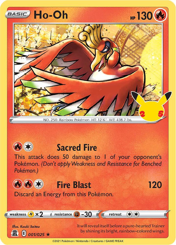 Ho-Oh 001/025 (Celebrations)  - Holofoil