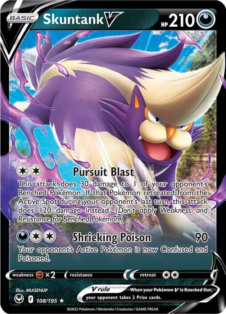 Skuntank V 108/195 (SWSH12: Silver Tempest)  - Holofoil