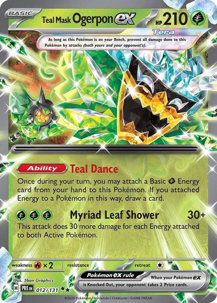 Teal Mask Ogerpon ex  012/131 (SV: Prismatic Evolutions)  - Holofoil