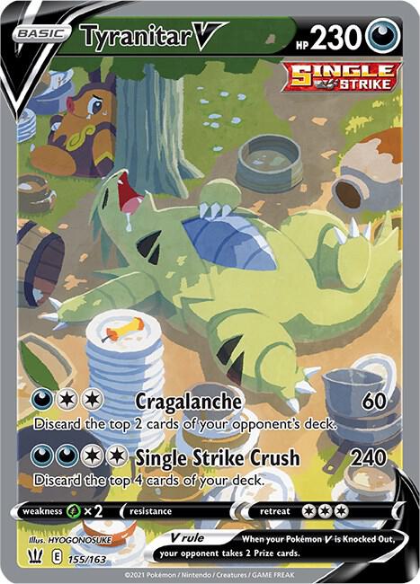 Tyranitar V 155/163 (SWSH05: Battle Styles)  - Holofoil