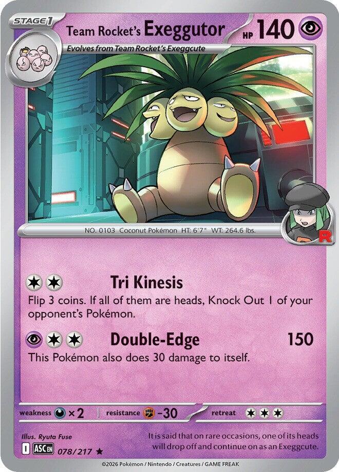 Team Rocket's Exeggutor 078/217 (ME: Ascended Heroes)  - Holofoil