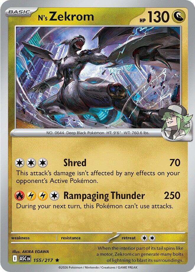 N's Zekrom 155/217 (ME: Ascended Heroes)  - Holofoil