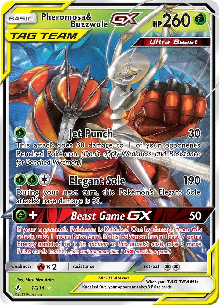 Pheromosa & Buzzwole GX 1/214 (SM - Unbroken Bonds)  - Holofoil