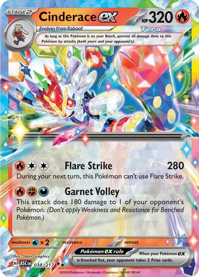 Cinderace ex 038/217 (ME: Ascended Heroes)  - Holofoil