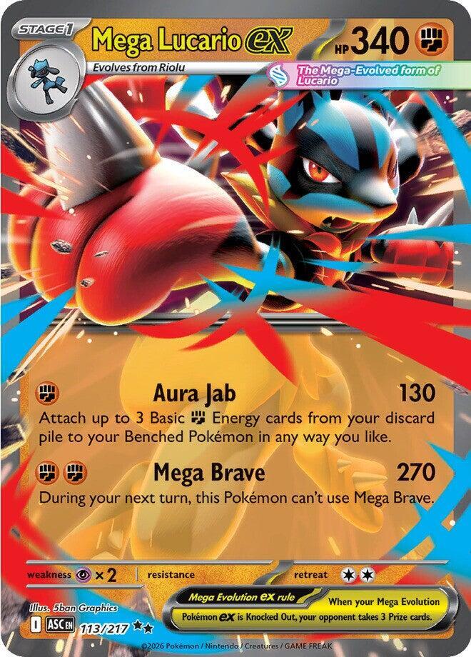 Mega Lucario ex 113/217 (ME: Ascended Heroes)  - Holofoil