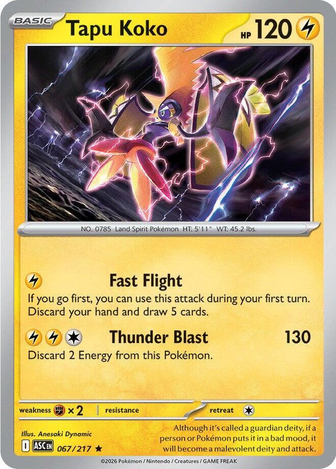 Tapu Koko 067/217 (ME: Ascended Heroes)  - Reverse Holofoil