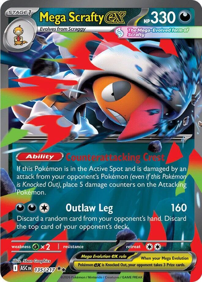 Mega Scrafty ex 135/217 (ME: Ascended Heroes)  - Holofoil