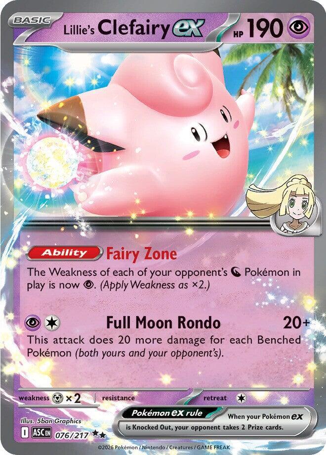 Lillie's Clefairy ex 076/217 (ME: Ascended Heroes)  - Holofoil