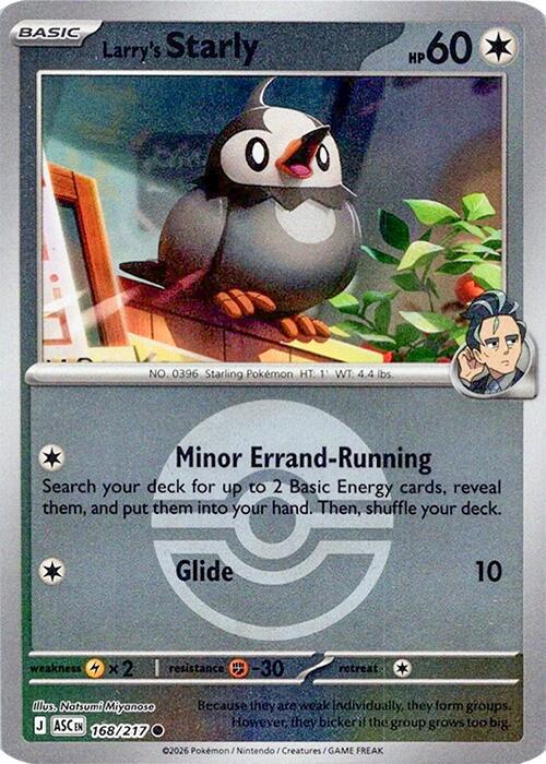 Larry's Starly 168/217 (ME: Ascended Heroes)  - Poke Ball Holofoil