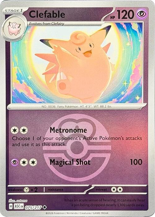 Clefable Love Ball 075/217 (ME: Ascended Heroes)  - Love Ball Holofoil