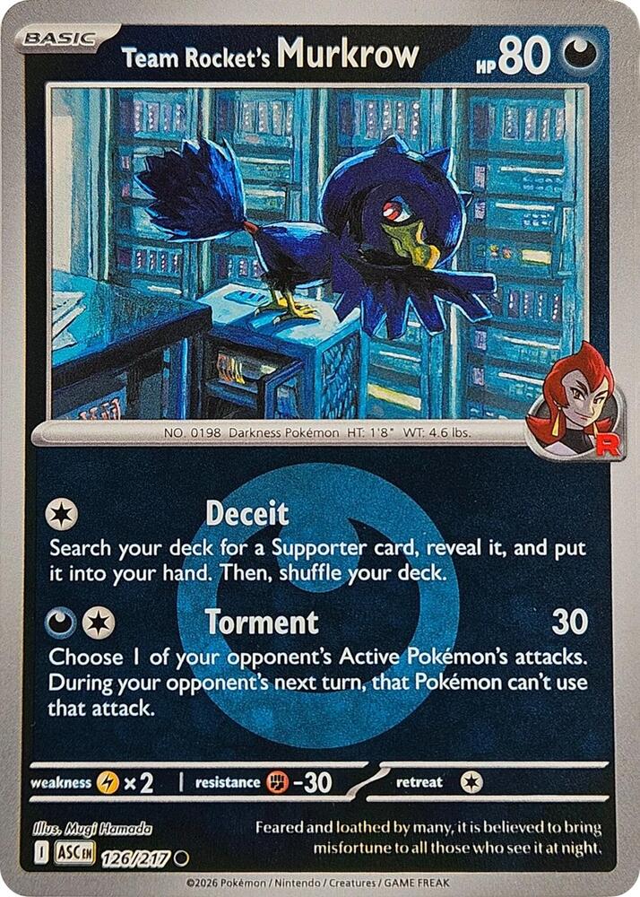 Team Rocket's Murkrow 126/217 (ME: Ascended Heroes)  - Energy Holofoil