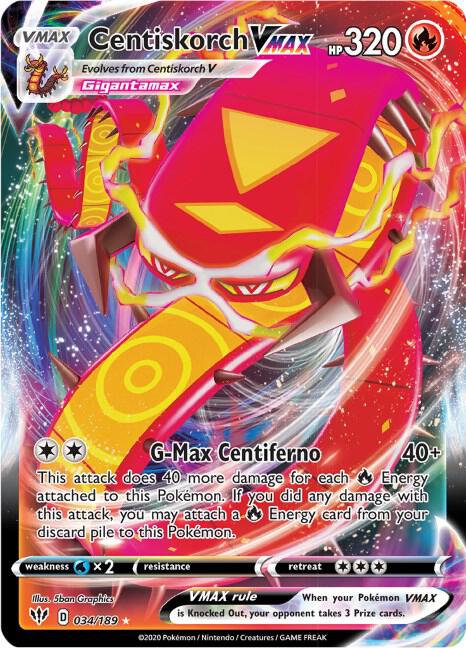 Centiskorch VMAX 034/189 (SWSH03: Darkness Ablaze)  - Holofoil