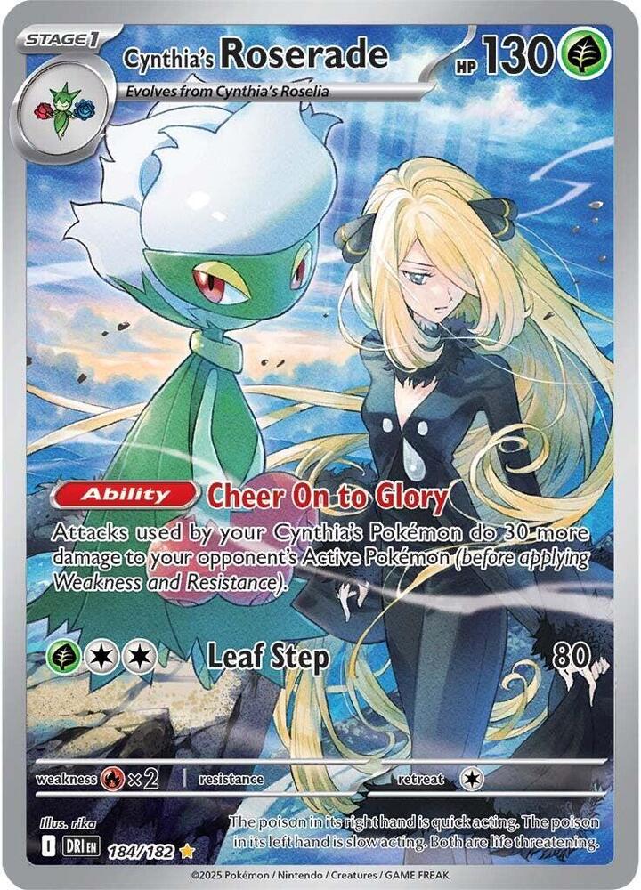 Cynthia's Roserade 184/182 (SV10: Destined Rivals)  - Holofoil