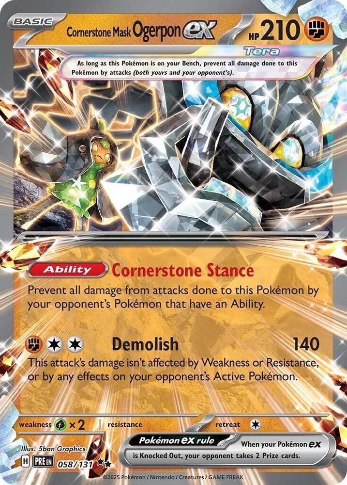 Cornerstone Mask Ogerpon ex 058/131 (SV: Prismatic Evolutions)  - Holofoil