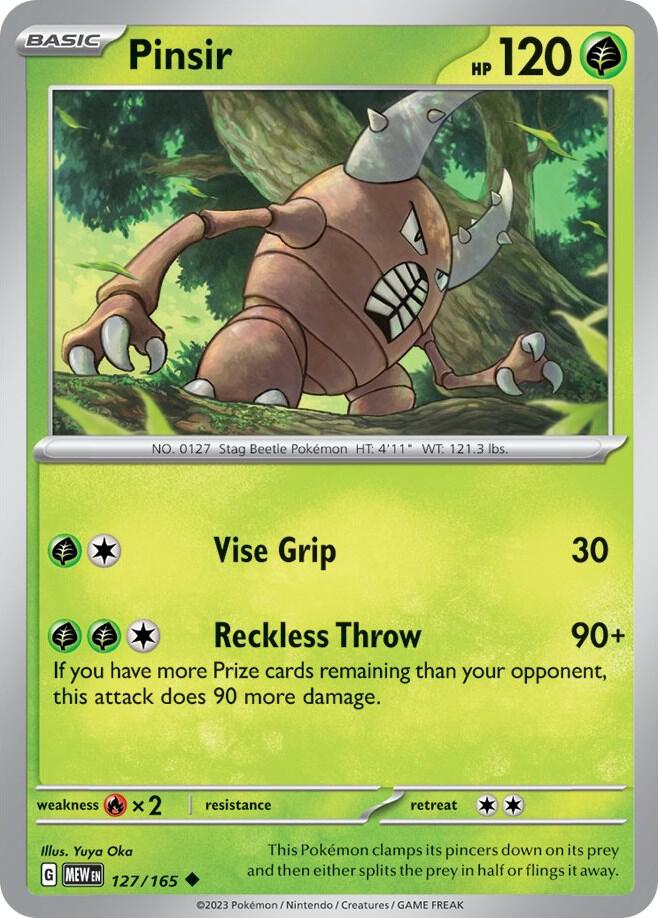 Pinsir 127/165 (SV: Scarlet & Violet 151)  - Reverse Holofoil