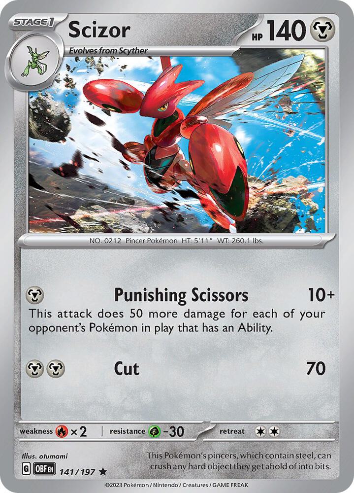 Scizor 141/197 (SV03: Obsidian Flames)  - Holofoil
