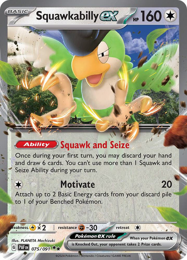 Squawkabilly ex 075/091 (SV: Paldean Fates)  - Holofoil