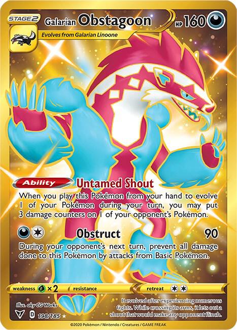 Galarian Obstagoon Secret 198/185 (SWSH04: Vivid Voltage)  - Holofoil