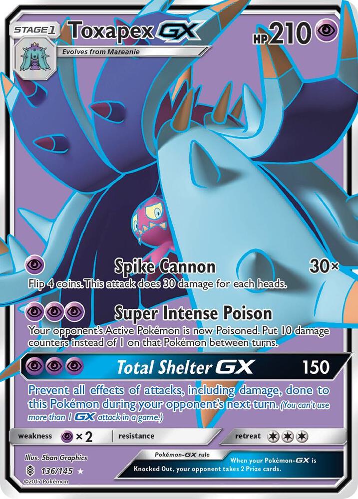 Toxapex GX 136/145 (SM - Guardians Rising)  - Holofoil