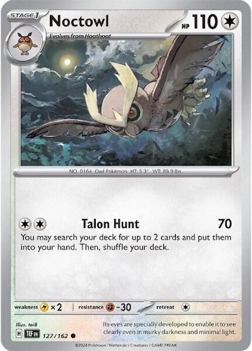 Noctowl 127/162 (SV05: Temporal Forces)  - Reverse Holofoil
