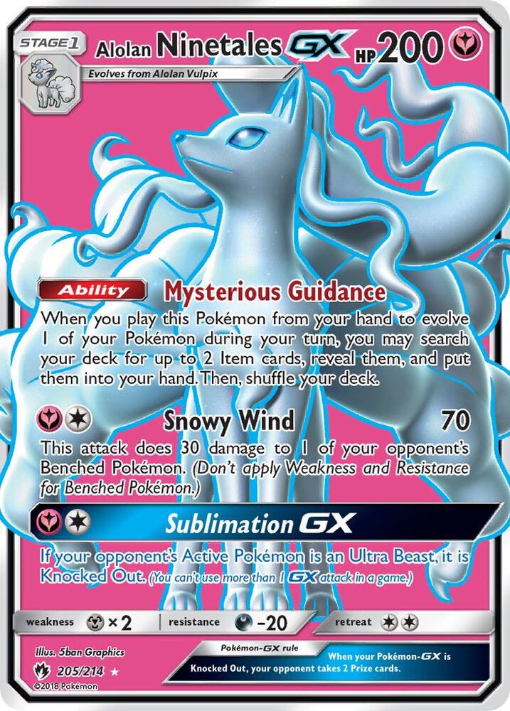 Alolan Ninetales GX 205/214 (SM - Lost Thunder)  - Holofoil