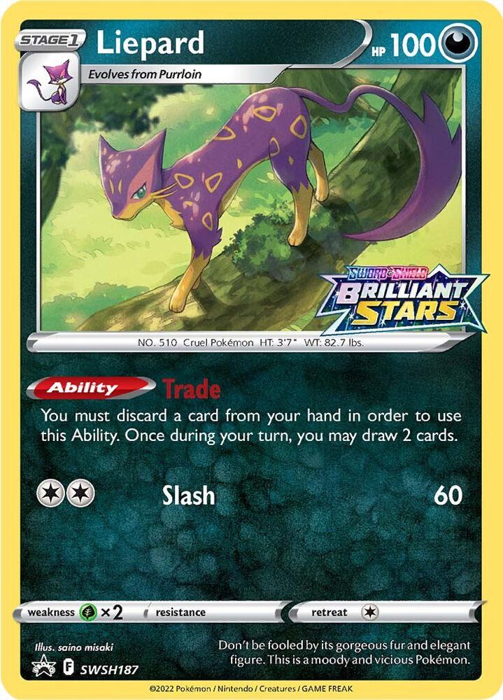 Liepard SWSH187 (SWSH: Sword & Shield Promo Cards)  - Holofoil
