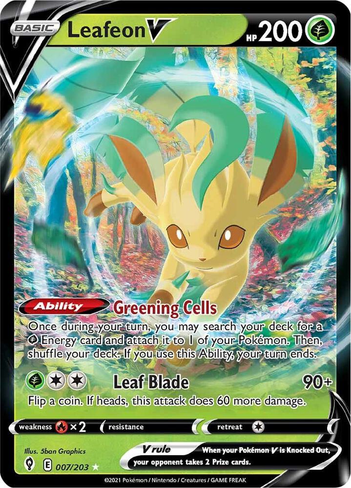 Leafeon V 007/203 (SWSH07: Evolving Skies)  - Holofoil