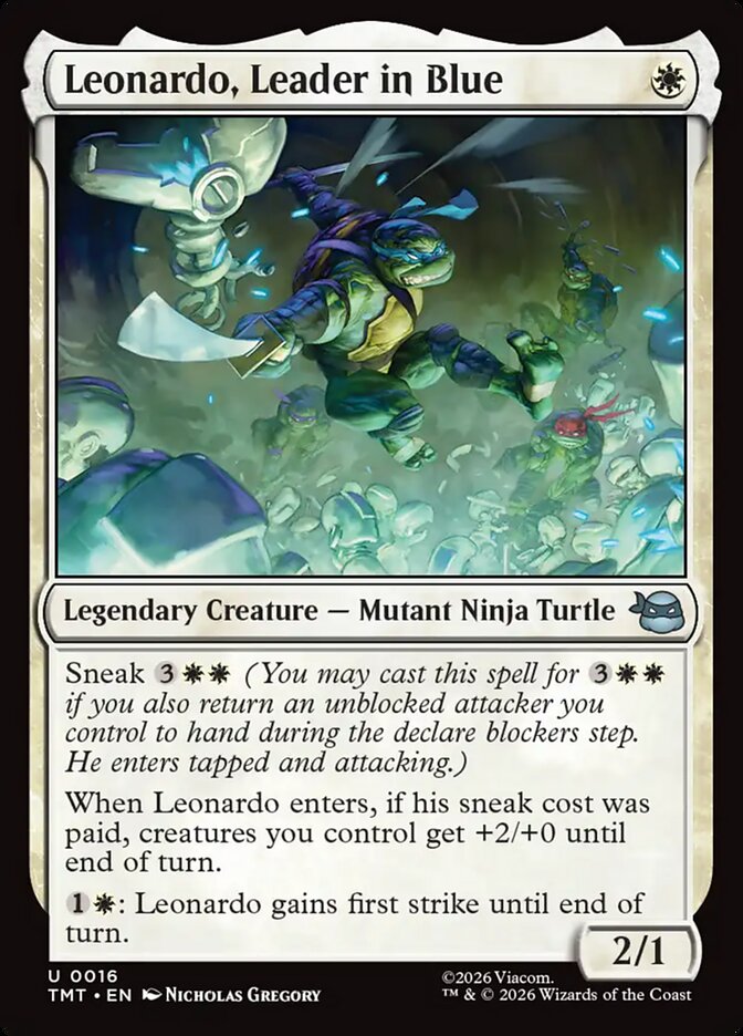 Leonardo, Leader in Blue 16/190 (Teenage Mutant Ninja Turtles)  - Foil
