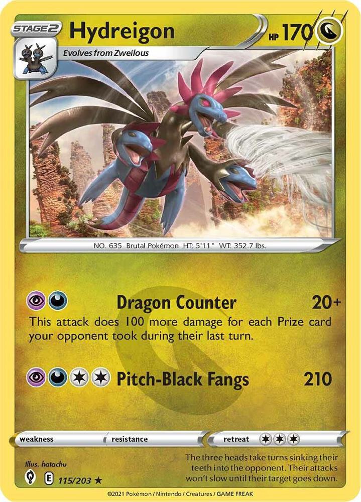 Hydreigon 115/203 (SWSH07: Evolving Skies)  - Holofoil