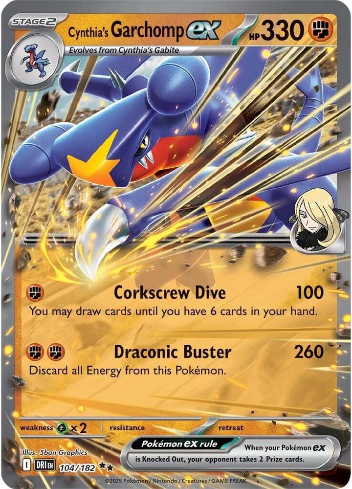 Cynthias Garchomp ex 104 182 104/182 (SV10: Destined Rivals)  - Holofoil