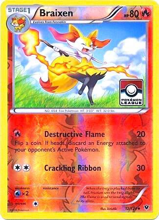 Braixen Pokemon League 012/124 (League & Championship Cards)  - Reverse Holofoil