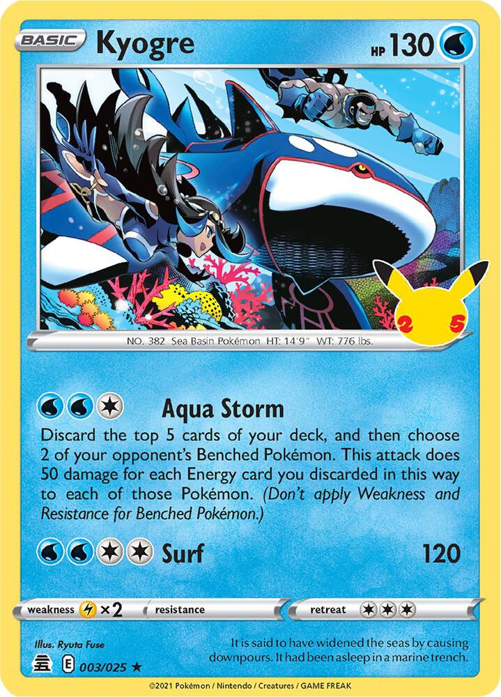 Kyogre 003/025 (Celebrations)  - Holofoil