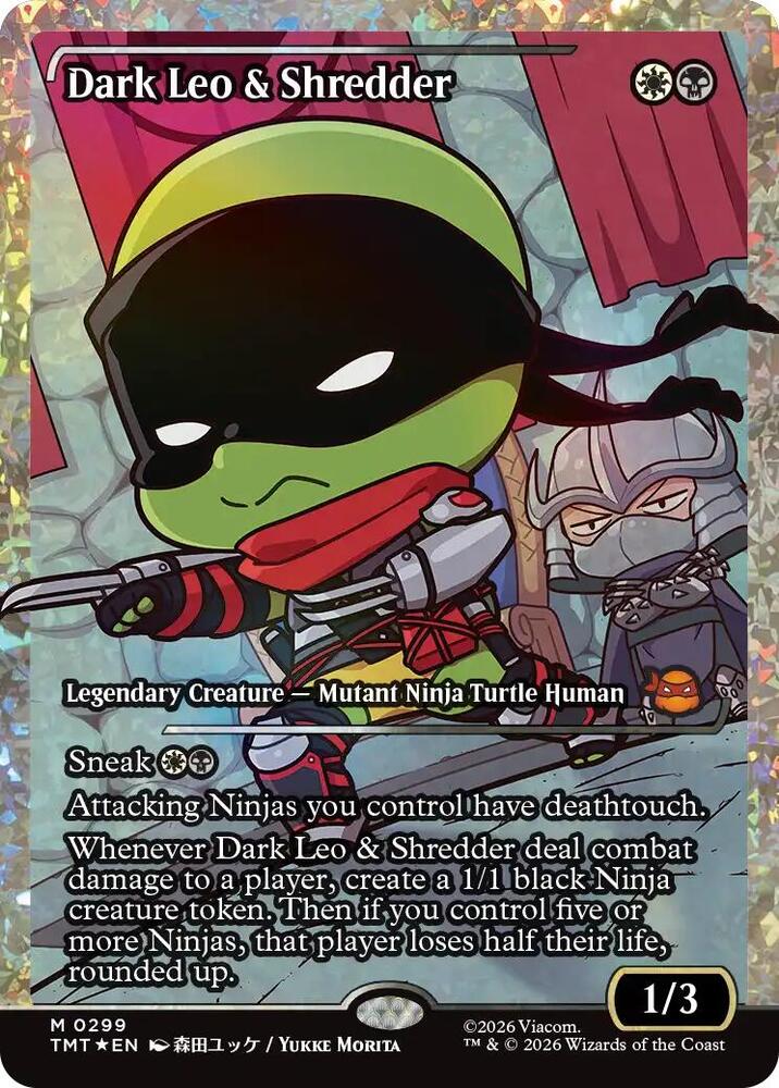Dark Leo & Shredder 299/190 (Teenage Mutant Ninja Turtles)  - Showcase Fracture Foil
