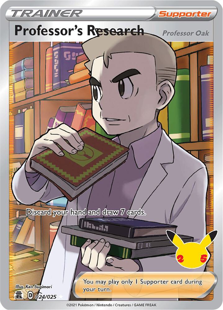 Professors Research Professor Oak Full Art 024/025 (Celebrations)  - Holofoil
