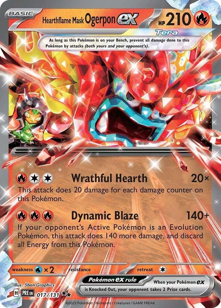Hearthflame Mask Ogerpon ex 017/131 (SV: Prismatic Evolutions)  - Holofoil
