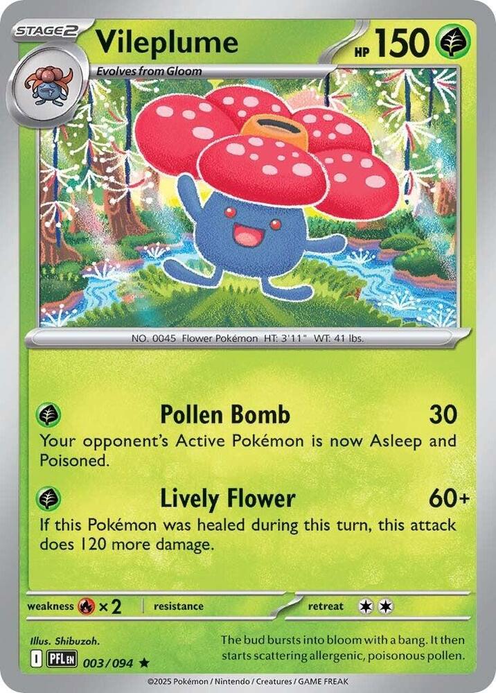 Vileplume 003/094 (ME02: Phantasmal Flames)  - Reverse Holofoil