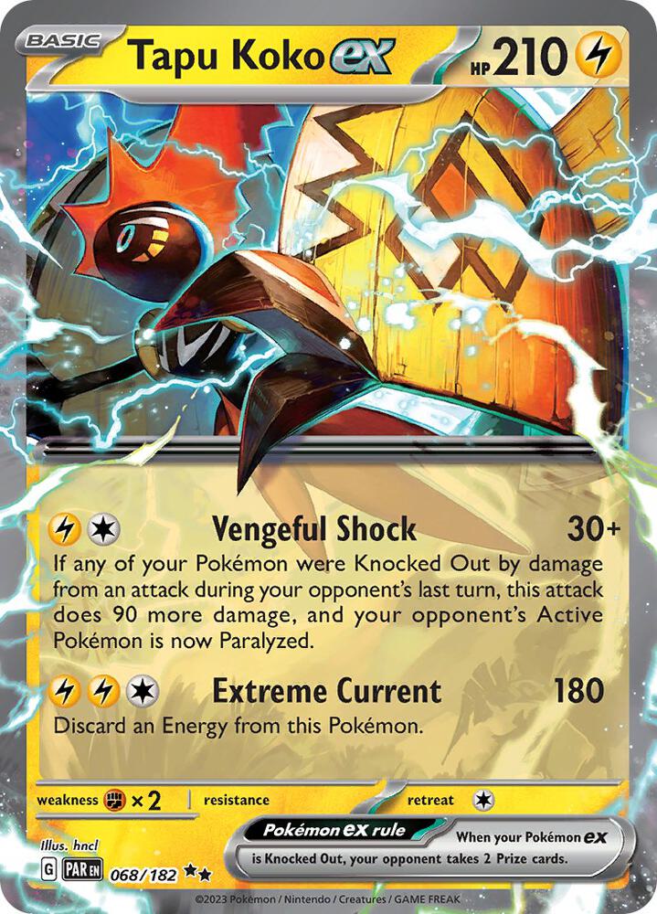 Tapu Koko ex 068/182 (SV04: Paradox Rift)  - Holofoil