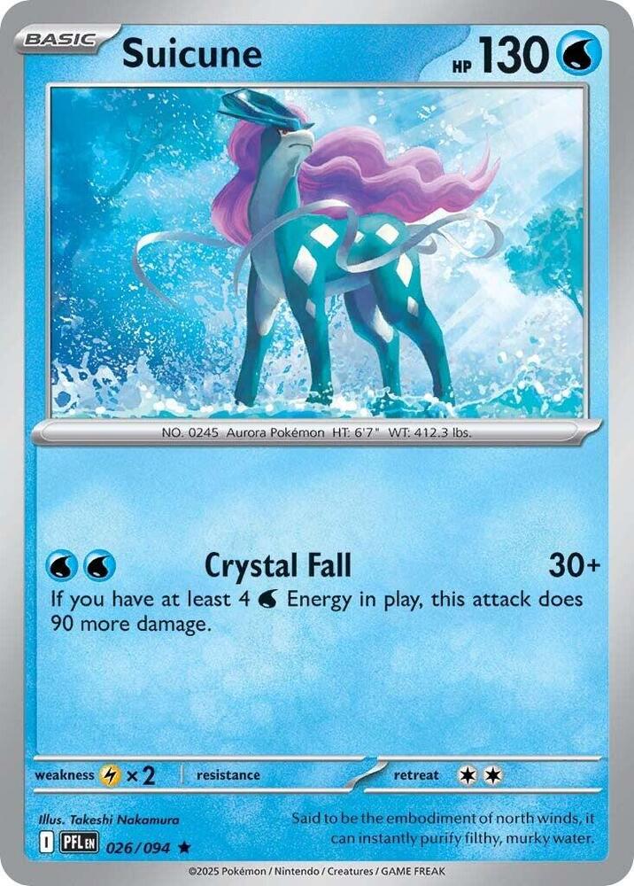 Suicune 026/094 (ME02: Phantasmal Flames)  - Reverse Holofoil