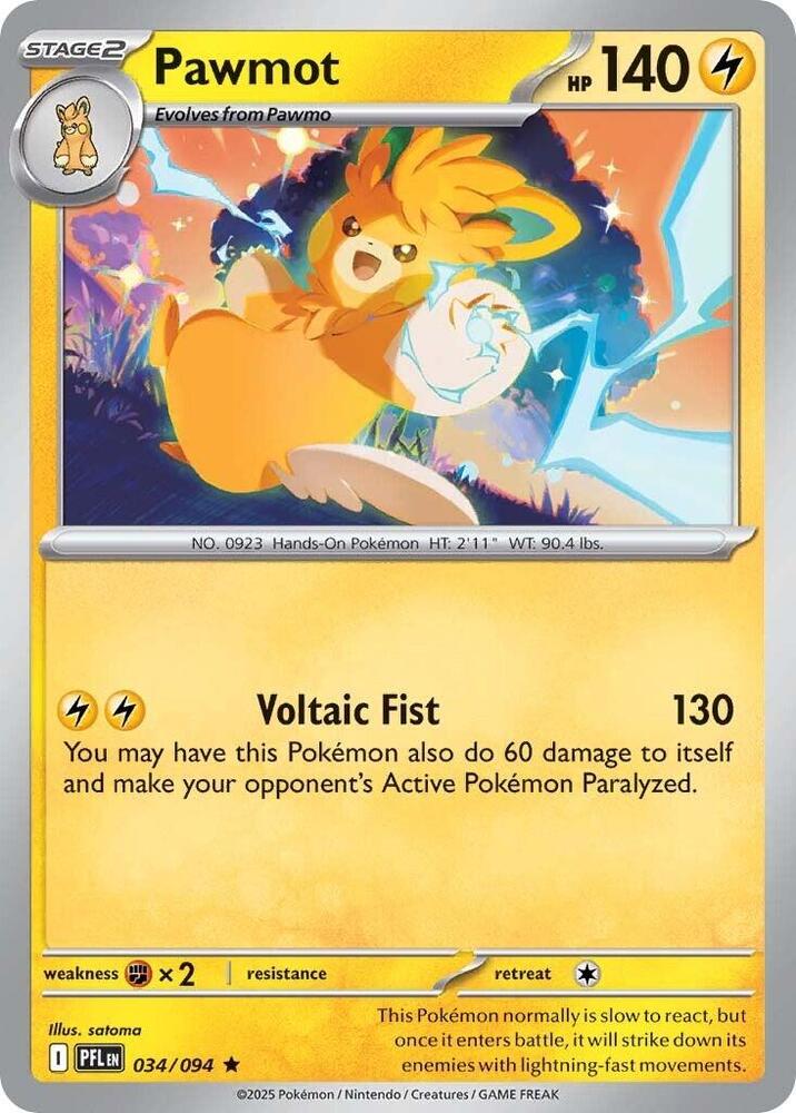 Pawmot 034/094 (ME02: Phantasmal Flames)  - Reverse Holofoil