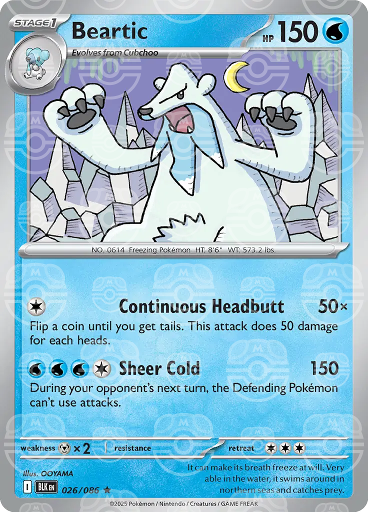 Beartic 026/086 (SV: Black Bolt)  - Master Ball Holofoil