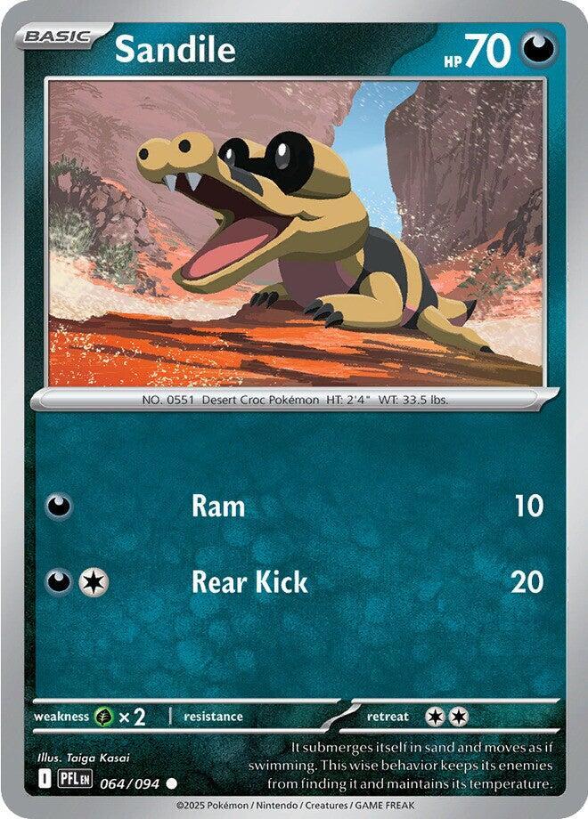 Sandile 064/094 (ME02: Phantasmal Flames)  - Reverse Holofoil